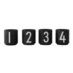 Tasses à Espresso Design Letters Lot De 4 Noir