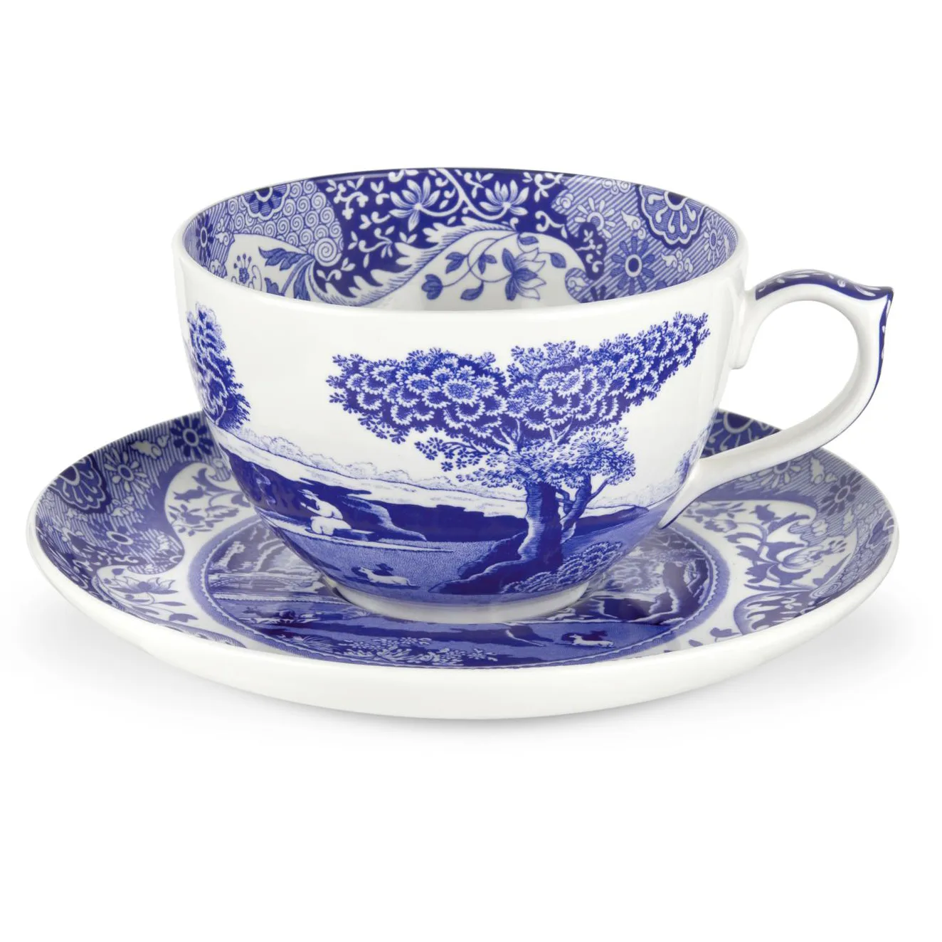 Spode Grande Tasse Et Soucoupe Blue Italian 3 Spode Grande Tasse Et Soucoupe Blue Italian