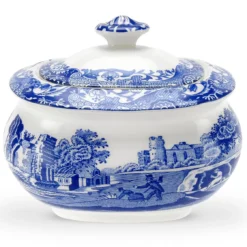 Spode Sucrier Avec Couvercle Blue Italian