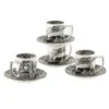 Spode Tasse à Espresso Avec Soucoupe Black Italian Lot De 4