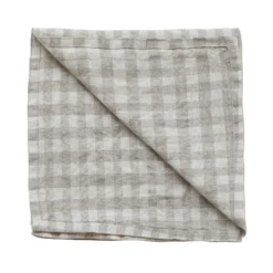 Serviette De Table En Lin à Carreaux Gingham 45x45 Cm