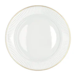 Pillivuyt Assiette à Bordure Dorée Plissé Ø28 Cm