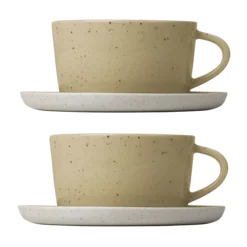 Blomus Tasse à Thé Avec Soucoupe Sablo 25 Cl Lot De 2
