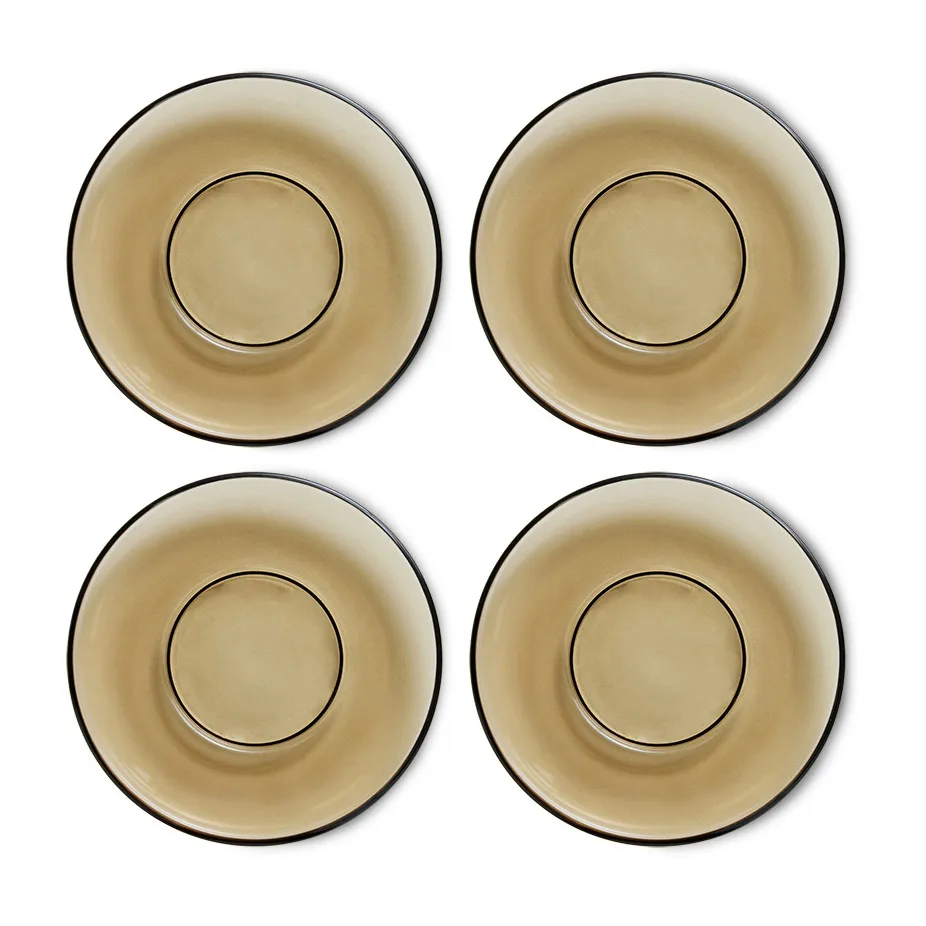 Soucoupe De Tasse à Café 70's Glassware Ø 10,6 Cm, Lot De 4 3 Soucoupe De Tasse à Café 70's Glassware Ø 10,6 Cm, Lot De 4